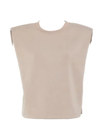 Eleh Padded Shoulders Top In Neutral