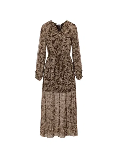 Eleh Paisley-print Drawstring-waist Midi Dress In Multi