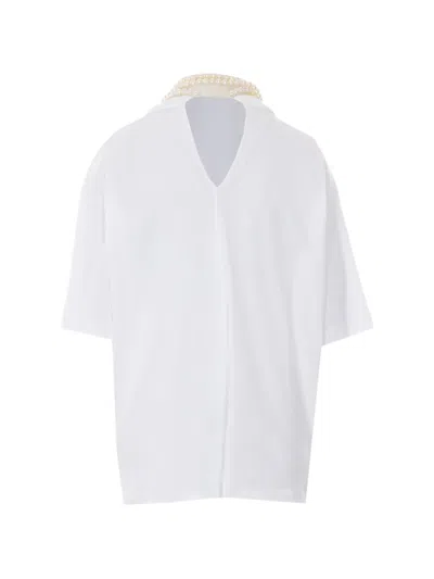 Eleh Pearl-necklace T-shirt In White