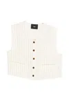Eleh Pinstripe Button Jacket In White