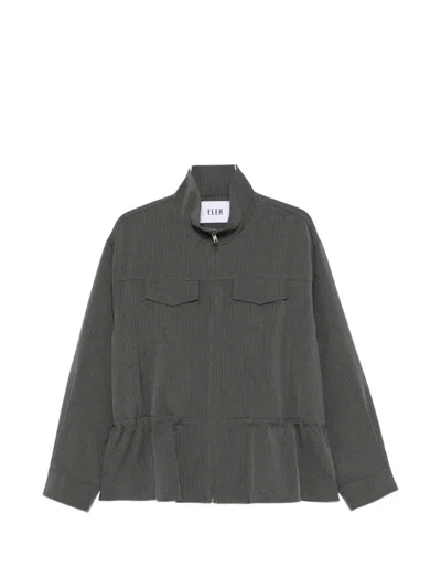 Eleh Pinstripe Drawstring-waist Jacket In Gray