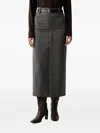 Eleh Pinstripe-pattern Front-slit Skirt In Multi