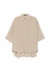 Eleh Pinstripe-pattern Oversized Shirt In Brown