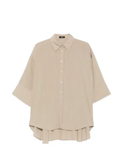 Eleh Pinstripe-pattern Oversized Shirt In Brown