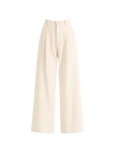 Eleh Pleat-detail Wide-leg Trousers In White
