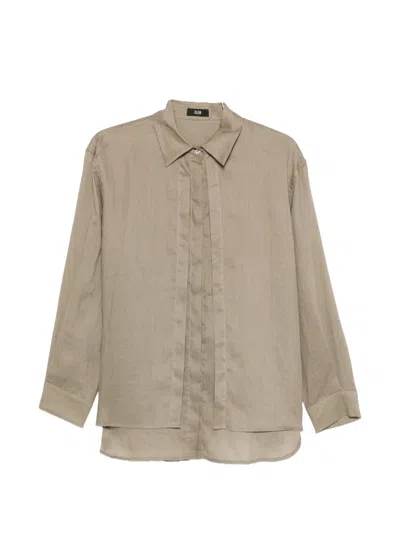 Eleh Pleated Layer Shirt In Brown