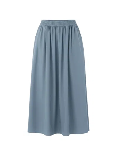 Eleh Pleated Midi Skirt In Blue