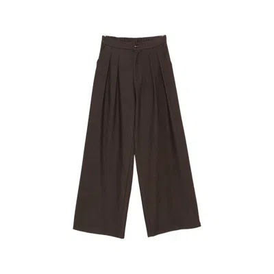 Eleh Pleated Palazzo Pants In Brown