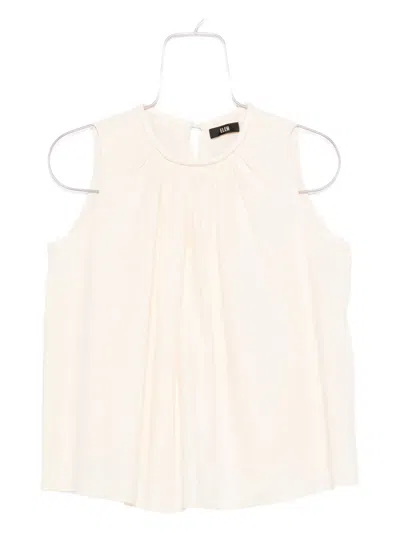 Eleh Pleated Sleeveless Top In White