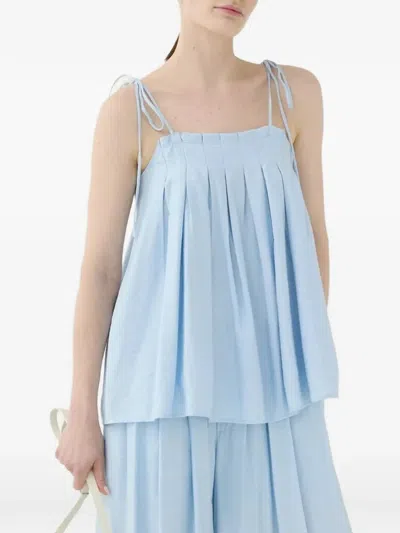 Eleh Pleated Spaghetti-strap Top In Blue