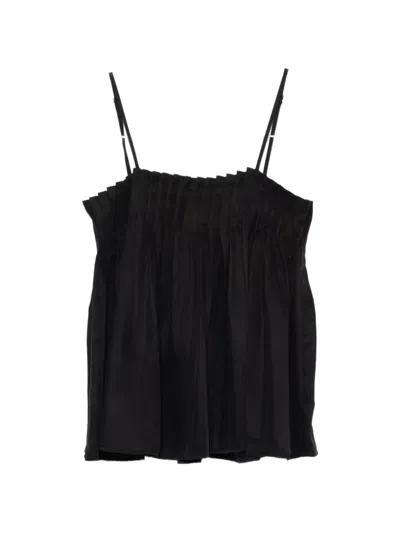 Eleh Pleated Top In Black