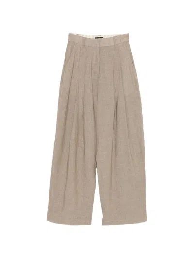 Eleh Pleated Trousers In Brown