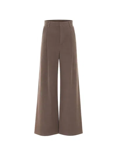 Eleh Pleated Wide-leg Trousers In Brown