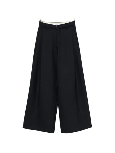 Eleh Pleated Wide-leg Trousers In Black