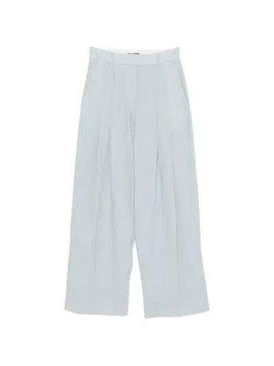 Eleh Pleated Wide-leg Trousers In Blue