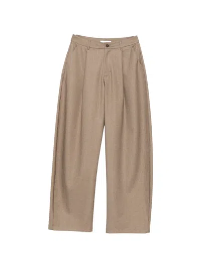 Eleh Pleated Wide-leg Trousers In Brown