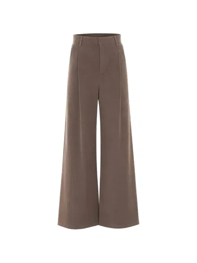 Eleh Pleated Wide-leg Trousers In Brown