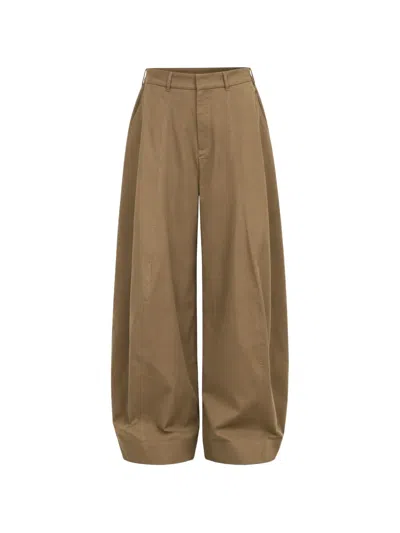 Eleh Pleated Wide-leg Trousers In Brown