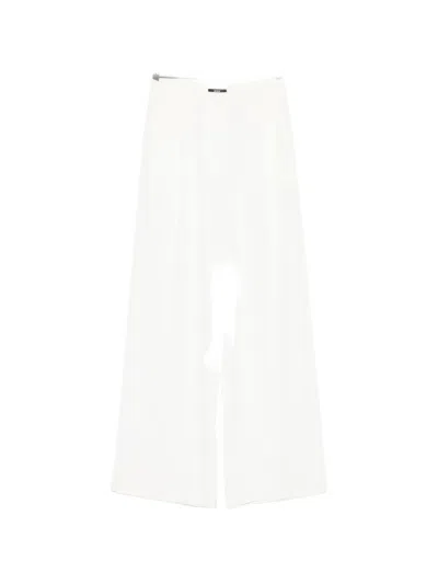 Eleh Pleated Wide-leg Trousers In White