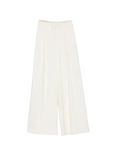 Eleh Pleated Wide-leg Trousers In White