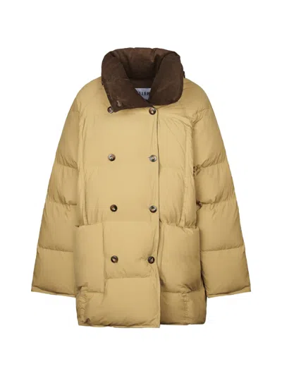 Eleh Quilted Double-breasted Coat In Brown