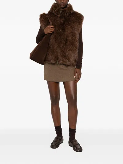 Eleh Reversible Faux-fur Gilet In Brown
