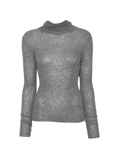 Eleh Ribbed Sequin-embellished Sweater In Gray