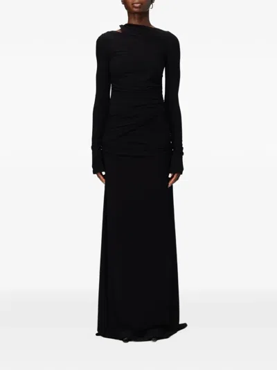 Eleh Ruched Cut-out Maxi Dress In Black
