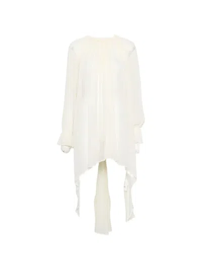 Eleh Ruffled-cuff Asymmetric Dress In Neutral