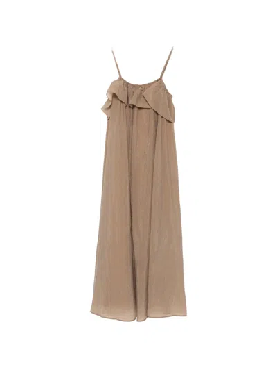 Eleh Ruffle-detail Maxi Dress In Nude