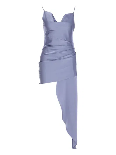 Eleh Satin-finish Mini Dress In Blue