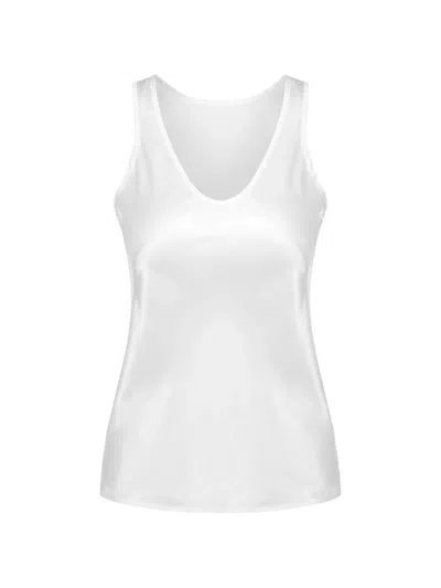 Eleh Satin-finish V-neck Top In White