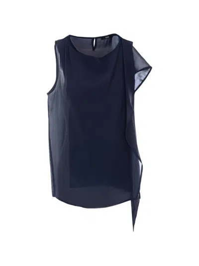Eleh Scarf Sleeveless Top In Blue