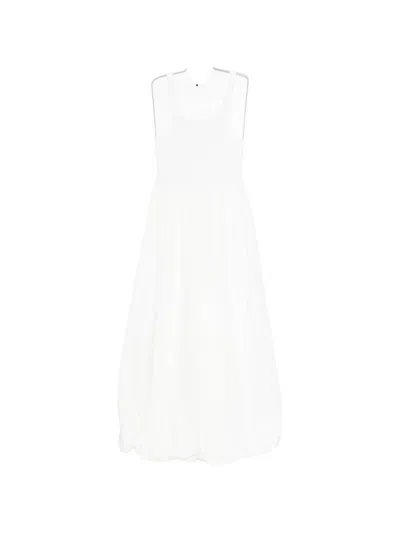 Eleh Scoop-neck Midi Dress In White