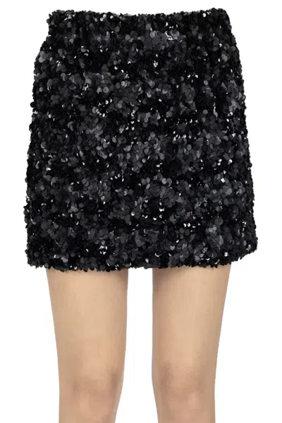 Eleh Sequined Mini Skirt In Black