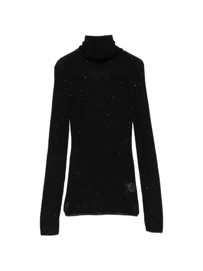 Eleh Sequin-embellished Roll-neck Sweater In Black