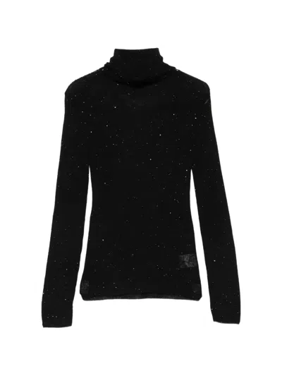 Eleh Sequin-embellished Roll-neck Sweater In Black