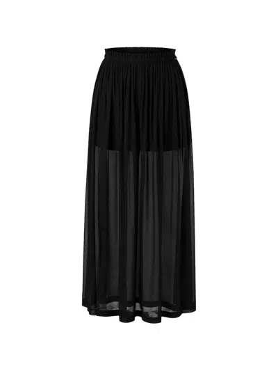 Eleh Sheer Palazzo Pants In Black