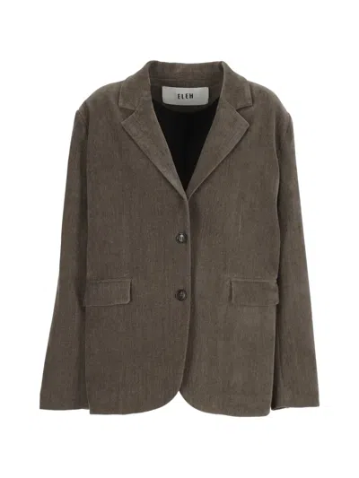 Eleh Single-breasted Corduroy Blazer In Brown