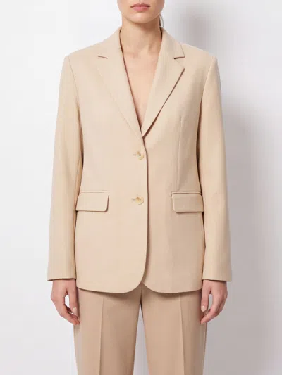 Eleh Single-breasted Relaxed Fit Cropped Velvet Blazer In White