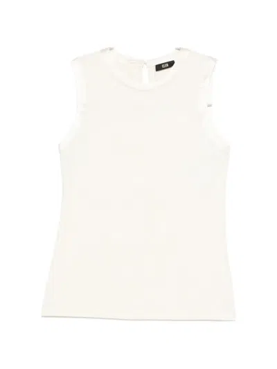 Eleh Sleeveless Crew-neck Top In White