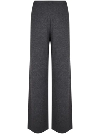 Eleh Soft Wool Elastic Waistband Wide-leg Pants In Blue