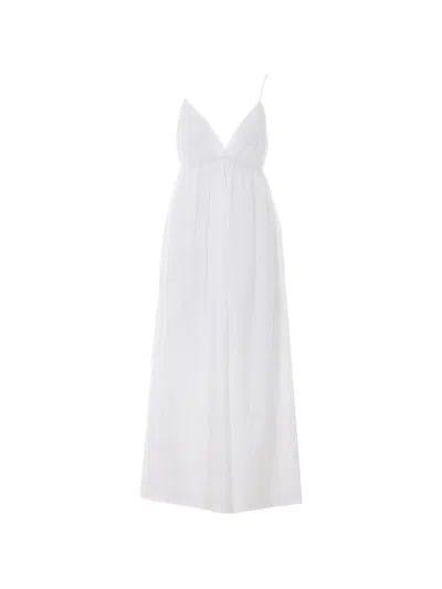 Eleh Spaghetti-strap A-line Midi Dress In White