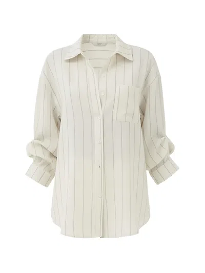 Eleh Striped Pocket Shirt In Neutral