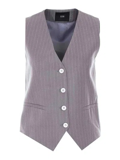 Eleh Striped Vest In Purple