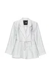 Eleh Tie-belt Blazer In Blue