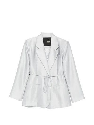 Eleh Tie-belt Blazer In Blue
