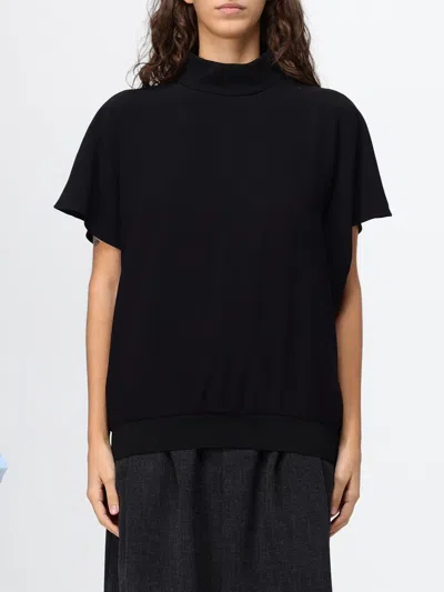 Eleh Open-back High-neck Top In Black