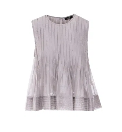 Eleh Pleated Round-neck Top In Pink