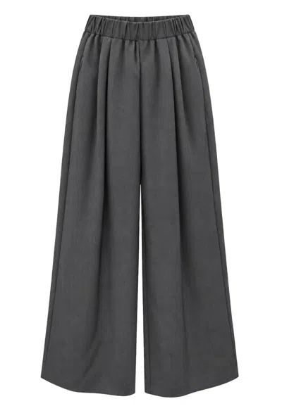Eleh Trousers  White Stitching In Gray